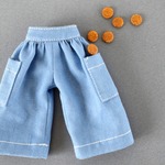【1/6・21cmドールoutfit】TinyjoyパンツセットS(ライトブルー)