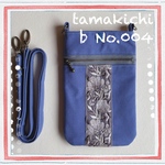 b No.004 インド刺繍リボン♡ファスナー付ポケットスマホサコッシュ