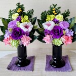 一対仏花プリザーブドフラワーお手入れ不要