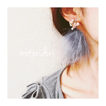 キラキラ✴︎フェザーピアス(グレー)