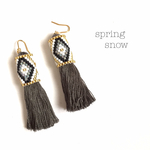 tassel × earrings L(black)