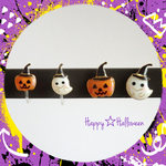 【オーダー】親子でハロウィン☆帽子をかぶったかぼちゃとおばけの樹脂イヤリング&ピアス