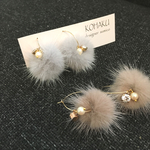 【再々々々…販】16kgp ミンクファーのフープピアス