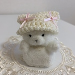 10cmぬい対応 リボン付き猫耳帽子 キナリ
