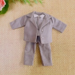 スーツ　服　ズボン　シャツ　ジャケット　グレー　灰色　オビツ11 ねんどろいどとーる　ピコニーモP ピコドー9 人形　ドール　着せ替え　パンツ　1/12