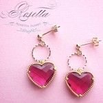 ルビーローズ♡ハートピアス&イヤリング  R92