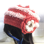 ★ チョコンと ミルフィーユ CAP ★  ミルフィーユ ニット帽と BIGフラワーブローチ