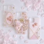 ❁ 2026新作 ❁【全機種対応】Sakura Collection❁.*･ﾟ押し花スマホケース 桜  リボンチャーム