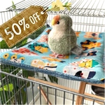 SALE‼️バードハンモック　Lサイズ　カラフルインコ柄　裏フリース　ドミット芯入り　