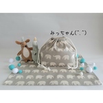 ★(^.^)ぞうさんの行進だぞう🐘グレー♪お弁当・給食袋&ランチョンマット★楽しいランチタイムを♪