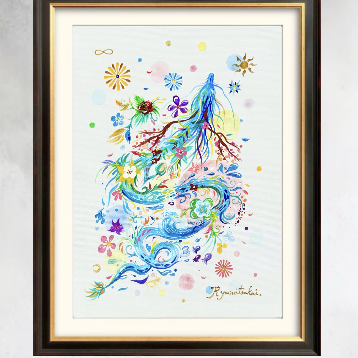 龍神 - 絵画の人気通販 | minne No.495 F3キャンバス 原画 龍神絵画 紫龍