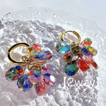 ステンドグラス カラフルピアス 小ぶりピアス フープピアス イヤリング対応 フォーマルピアス ワンポイントアクセサリー 夏 アクセサリー