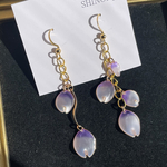 【早割り1000円引き】ゆれるはなびらパープル🌸アシンメトリー ピアス イヤリング