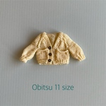 終売＊再販＊オビツ11サイズ＊ポケット付きカーディガン（黄色）