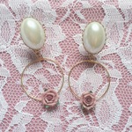 Vintage rose earrings