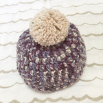 【再販】ぽんぽんニット帽 すみれ ベビーサイズM