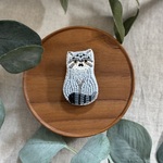 ◉新作《animaux・ビーズ刺繍》マヌルネコブローチ《受注生産》