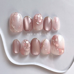 SAKURA drop𓂃 さくら　桜ネイル　大人のネイルチップ　春　花　花びら　ピンクネイル　うる艶　同窓会　入学　入園　卒業　卒園　ニュアンス
