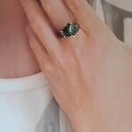 グリーントルマリン１０　S925 炎ユニセックスリング