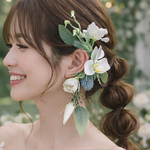 【結婚式・前撮りに】大ぶり フラワーイヤーカフ ウェディングアクセサリー フラワー