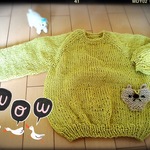 くまさんポケット ラグラン袖のセーター