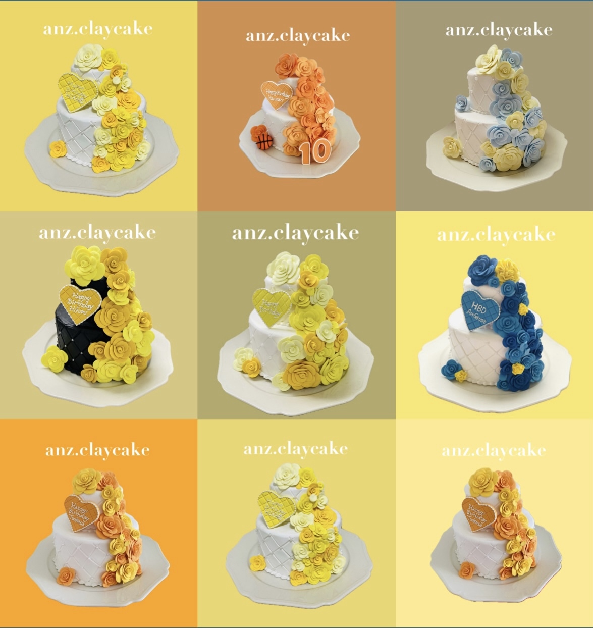 【推しカラーで作成致します】バラのキルティングクレイケーキ