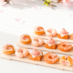 【数量限定】 ミニチュア　桜パン　５個セット ｜ フェイクスイーツ  春 の 桜あんバター ・ 桜ベーグル ・ 桜あんぱん  /  すのこトレー付き