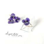  Candied violets ✵ スミレの砂糖漬けの指輪 《 petit violet 》 一粒  シンプル   フリーリング    ☞ リングカラー : ゴールド or シルバー 選べます 