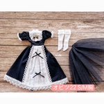JANAYA ハンドメイド　オビツ22服　S/M胸　黒色ワンピース　3点セット