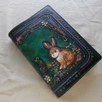 単行本(ハードカバー)ブックカバー　拭き染め＆刻印 牛革