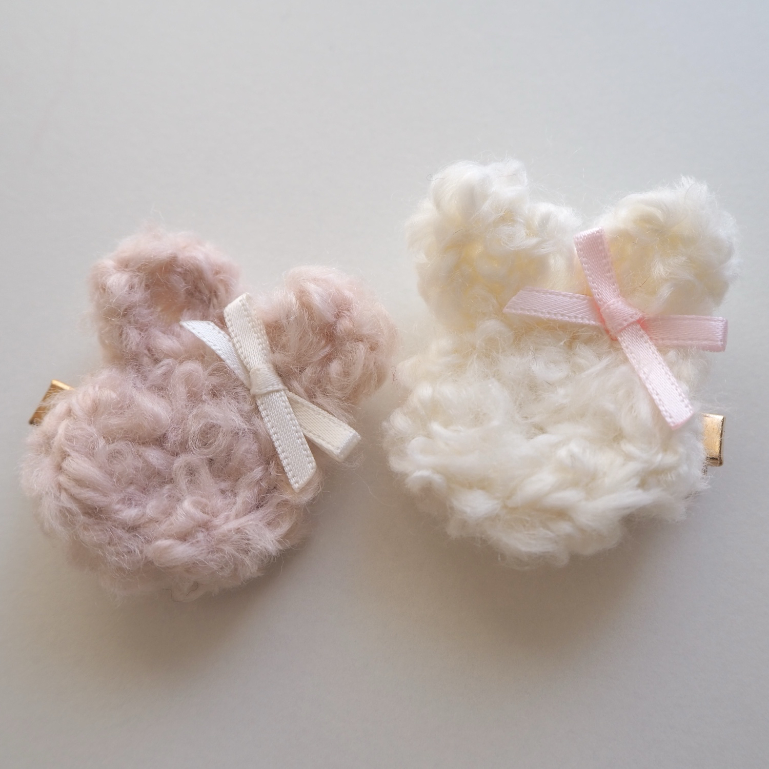 手編み 蝶 バタフライ ヘアクリップ 2個セット かぎ針編み かぎ編み