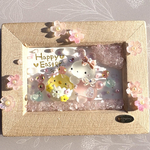♡Happy Easter♡ひよこたまごとうさぎさん シーグラスアート ガラス 天然石  インテリア