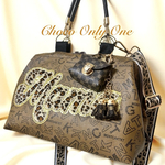 ⭐️1点物⭐️brown英字柄大人個性的パカっと開く2wayバッグ👜（マチ広めで収納力もあって嬉しい🎶）【830】