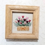 🌟新作🌟刺繍フレーム🌷チューリップ2026🌷　お花の刺繍 壁飾り
