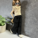 だんだんフリルワイドパンツ☆22センチドール洋服ドール服1/6ドールリアルコーデ☆黒