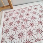 刺し子ふきん 六角花紋 
