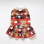【お客様様専用】【訳あり】テディベアチェックのワンピース