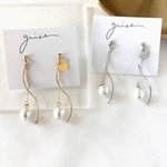 シンプル　ゴールド　シルバー　コットンパール　チェーン　ハンドメイド　ピアス イヤリング チタンピアス　樹脂ピアス　結婚式　パール　ウェディング　卒園式　卒業式　入園式　入学式　セレモニー