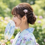  アジサイの雨音。。。♪〜ヘアクリップ(三色)〜