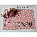 ★(^.^)60×40•おしゃかわニュアンスピンク花柄🌸お弁当・給食袋&ランチョンマット★楽しいランチタイムを♪