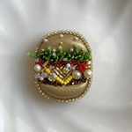 DAISY ブローチ　ビーズ刺繍　雛菊 花