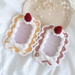 【ケーキみたいなトレカケース】トレカケース　トレカケースデコ　編み物　ケーキ　いちご　ピンク　ブラウン　イエロー　推し活　推し活グッズ