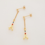 sale トリコロールエッフェル塔ロングピアス