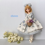 リカちゃん服　ブライス服　エプロンドレス　青い花を摘みに行った朝に🌿💙🫧