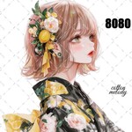 original sticker « no.8080 »     //     人物ステッカー オリジナルステッカー オリジナル人物ステッカー ステッカー cotton melody