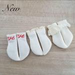 handmade リカちゃん ブライスsize ミドル丈  飾り付き ソックス　3足組