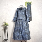 村山大島 着物リメイク👘龍郷柄セットアップ《スヌード＋ペチコート付き》