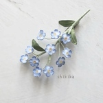 ワスレナグサ［勿忘草］の布花ブローチ　リニューアル
