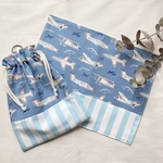 【coopervision様専用】《Cath Kidston生地使用》ぶらぶらしにくい給食袋・ランチョンマット(飛行機)