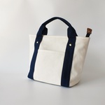 《30％off》トートバッグ【ランチバッグにも】生成り×ネイビー